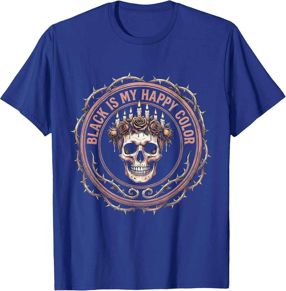 Black Is My Happy Color Goth Design T-Shirt - Royal Blue