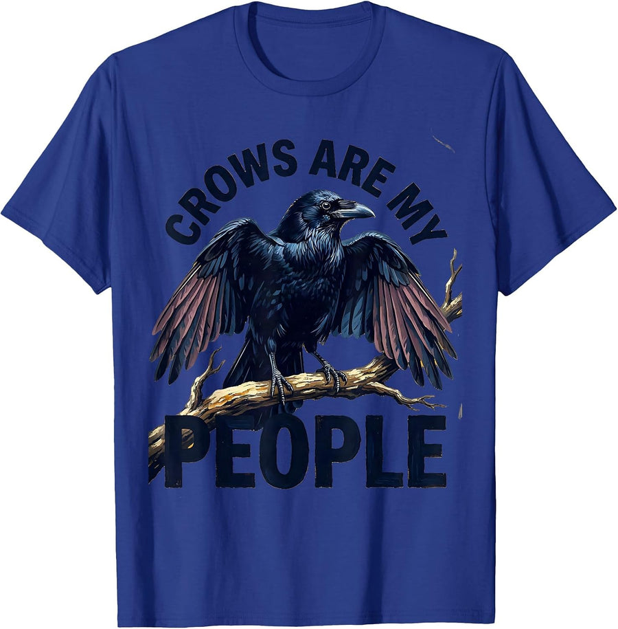 Crows Are My People Bold Bird Lover Design T-Shirt - Royal Blue
