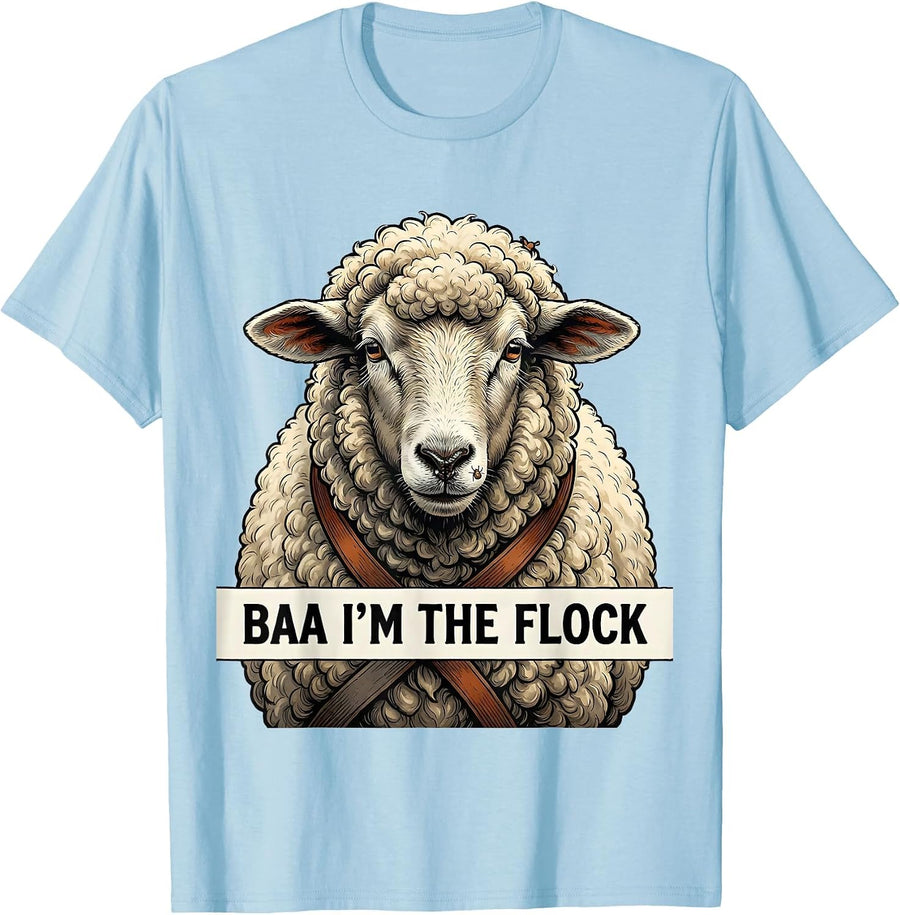 Men's Baa I'm The Flock Funny Sheep Costume Halloween Animal Humor T-Shirt - Baby Blue