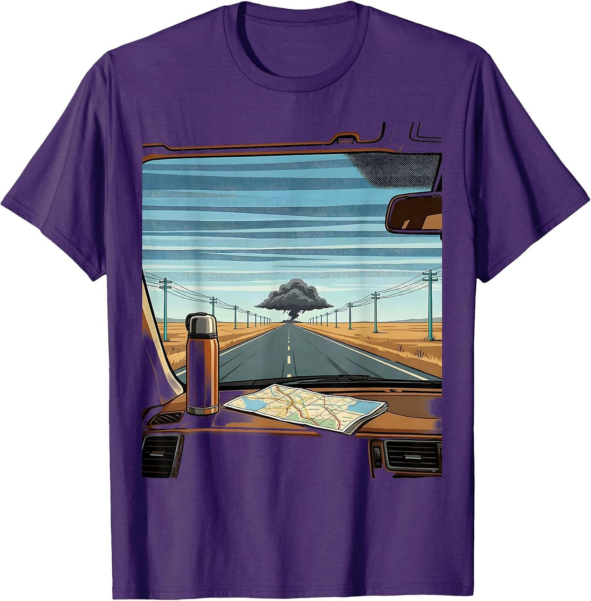 Men's Storm Chaser Wide Plains Tornado Chaser Meteorology T-Shirt - Purple
