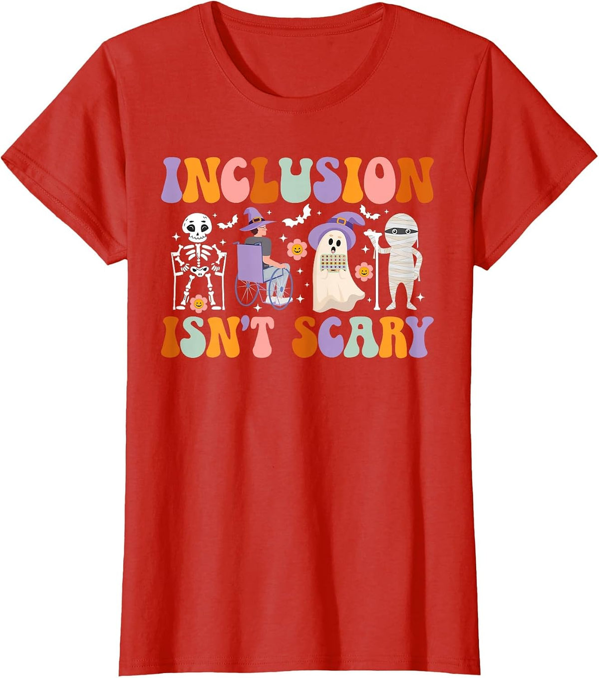 Spooky ABA Therapist Halloween Groovy ABA Therapy T-Shirt - Red
