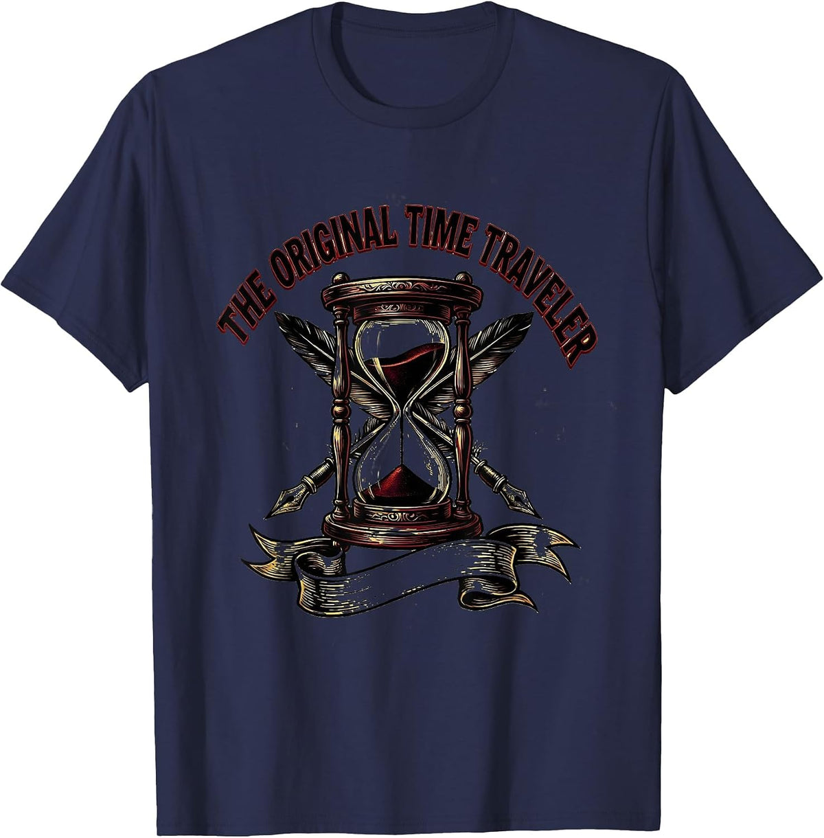History Teacher The Original Time Traveler Design T-Shirt - Navy Blue