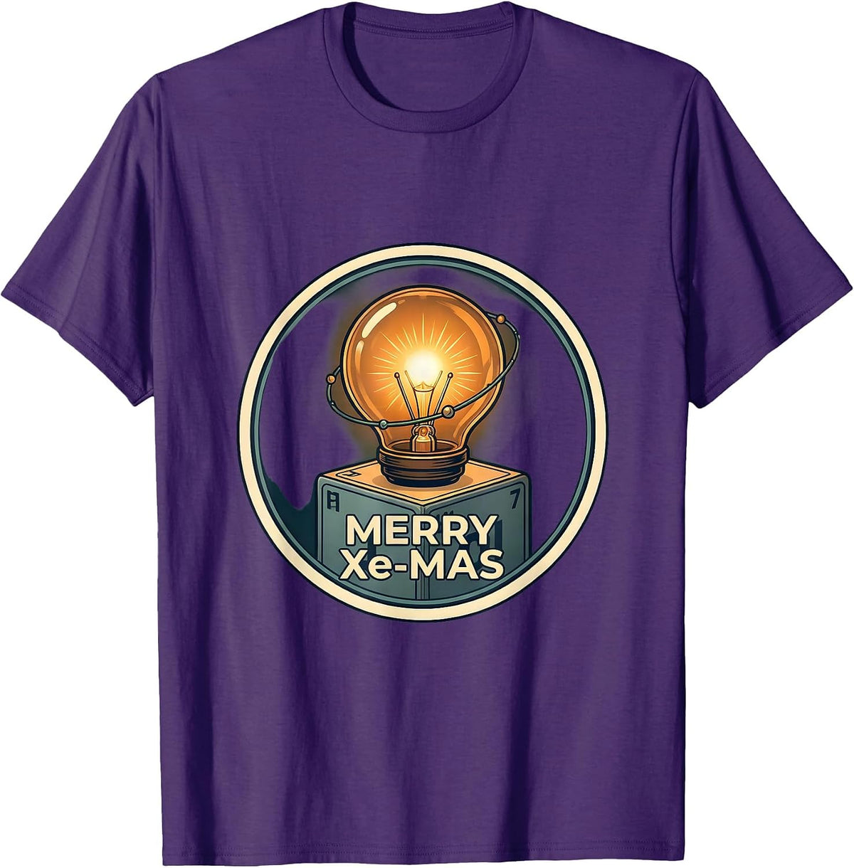 Men's Merry Xe-mas Funny Periodic Table Chemistry Nerd Humor T-Shirt - Purple
