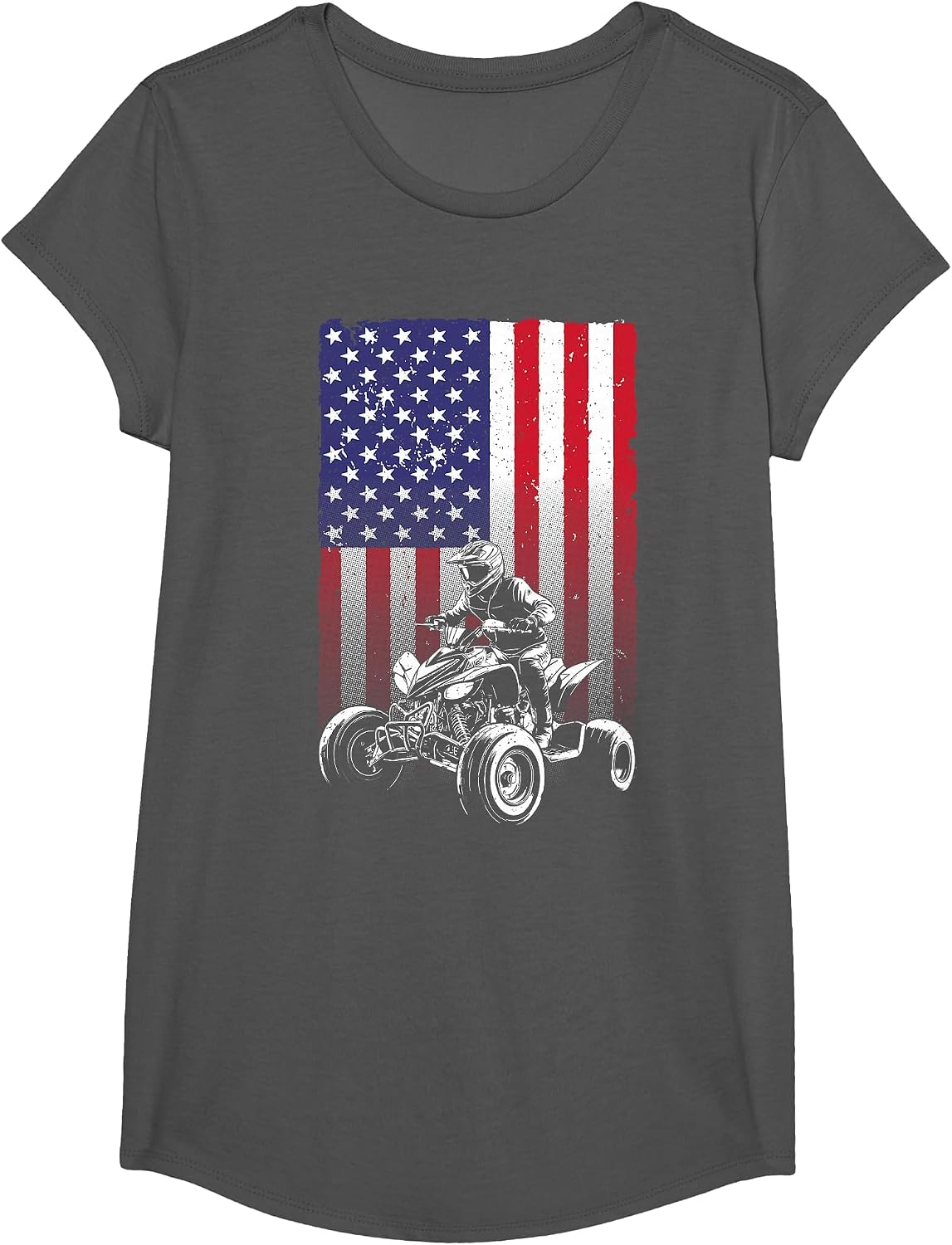 Cool ATV Design for Men Women Off Road Mud Dirt 4 Wheeler T-Shirt - Girls Asphalt Grey
