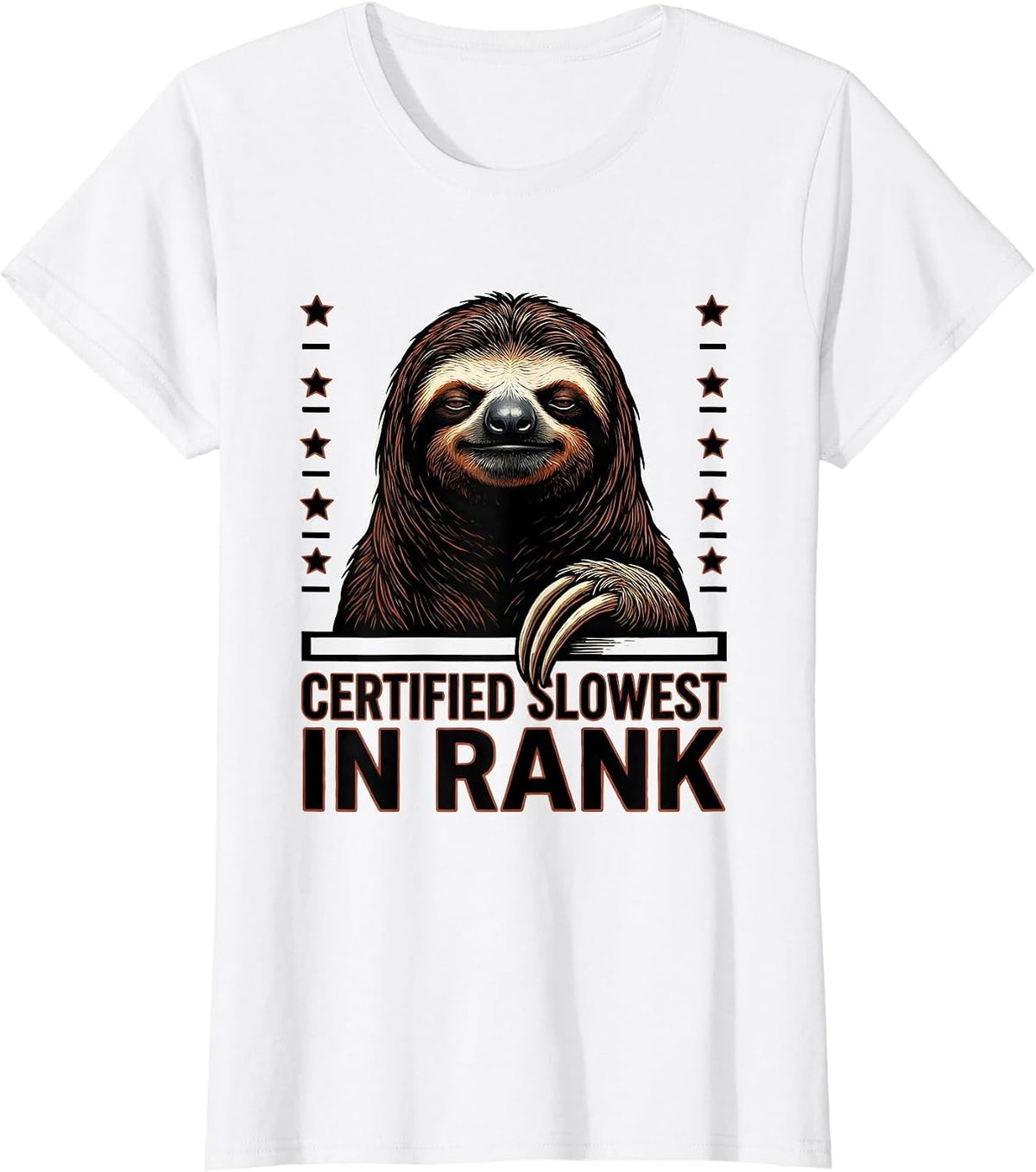 Women's Certified Slowest In Rank Funny Sloth Lover Gift T-Shirt - White