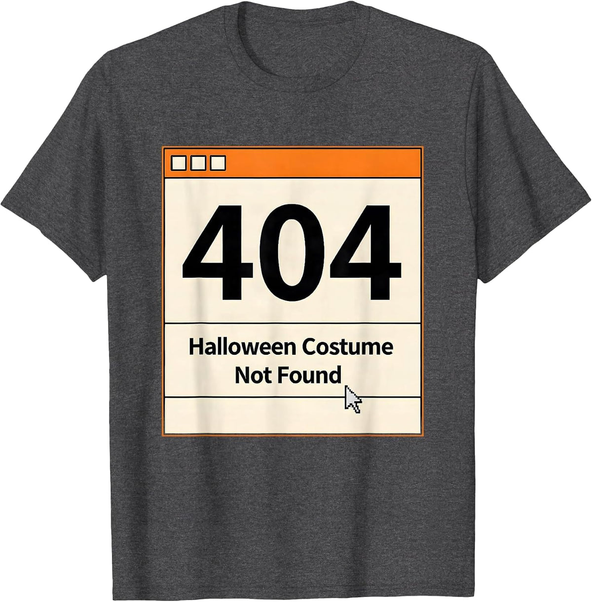 Men's 404 Halloween Costume Not Found Funny Lazy Geek Humor T-Shirt - Dark Heather Grey