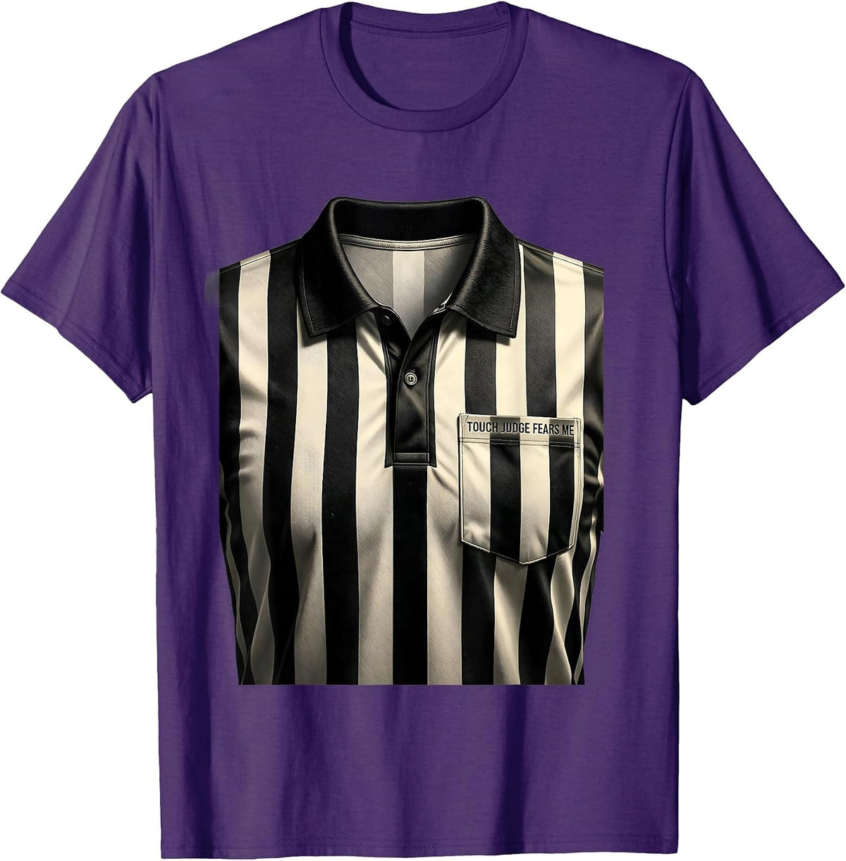 Touch Judge Fears Me Funny Rugby Design T-Shirt - Purple