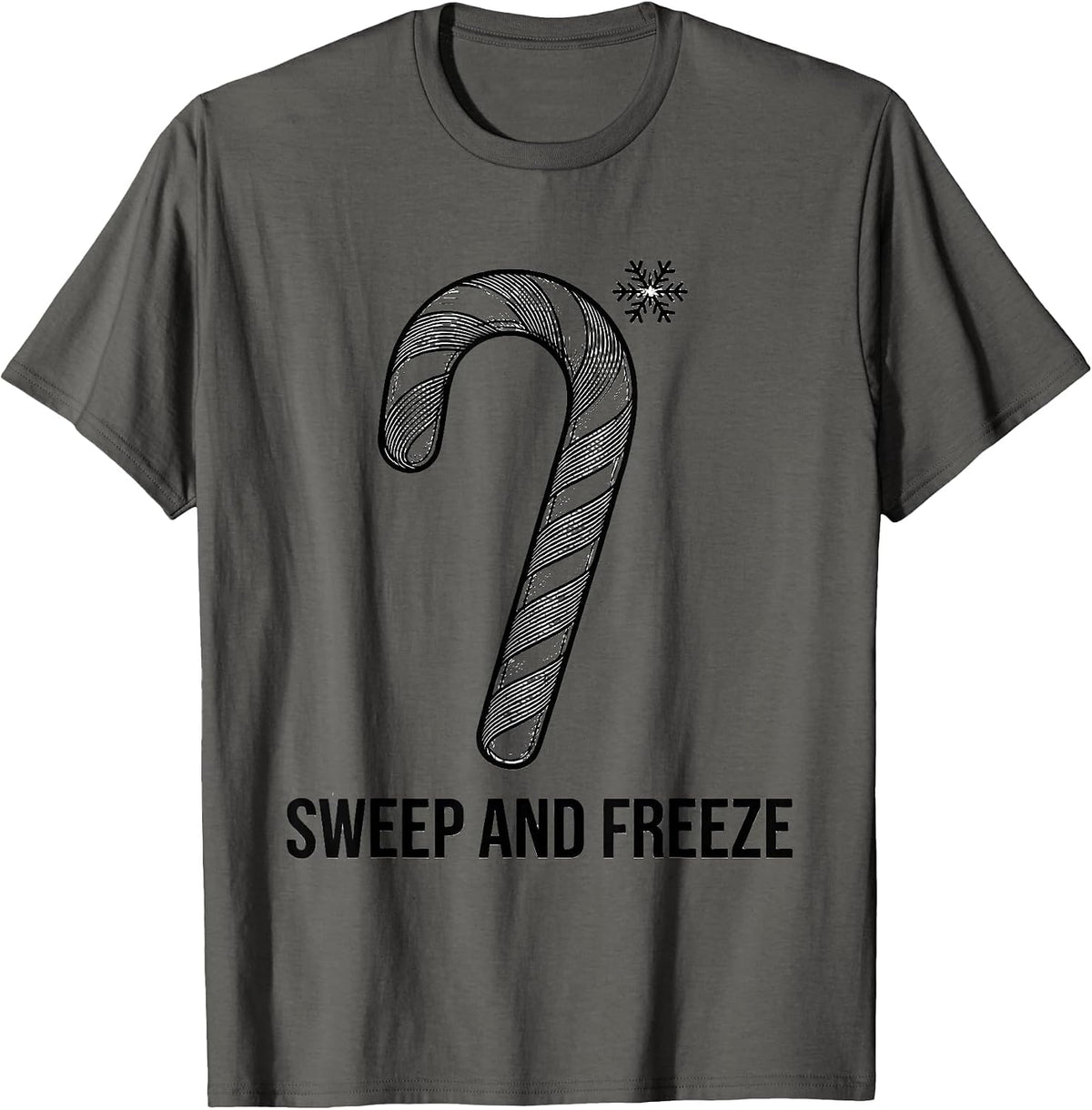 Men's Sweep And Freeze Funny Medical Tech Christmas Sonographer T-Shirt - Asphalt Grey
