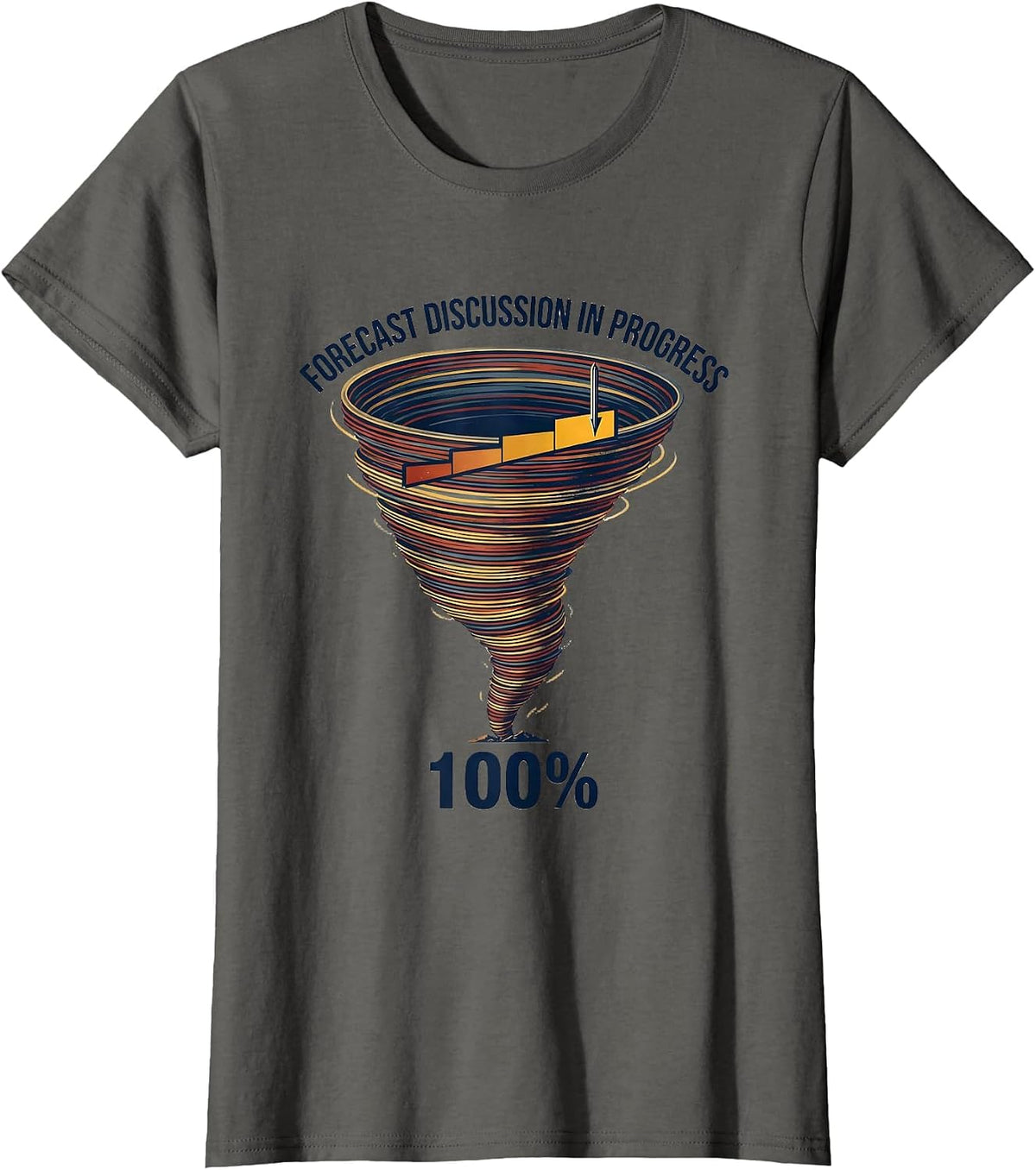 Women's Forecast Discussion In Progress: 100% Bold Storm Chaser T-Shirt - Asphalt Grey