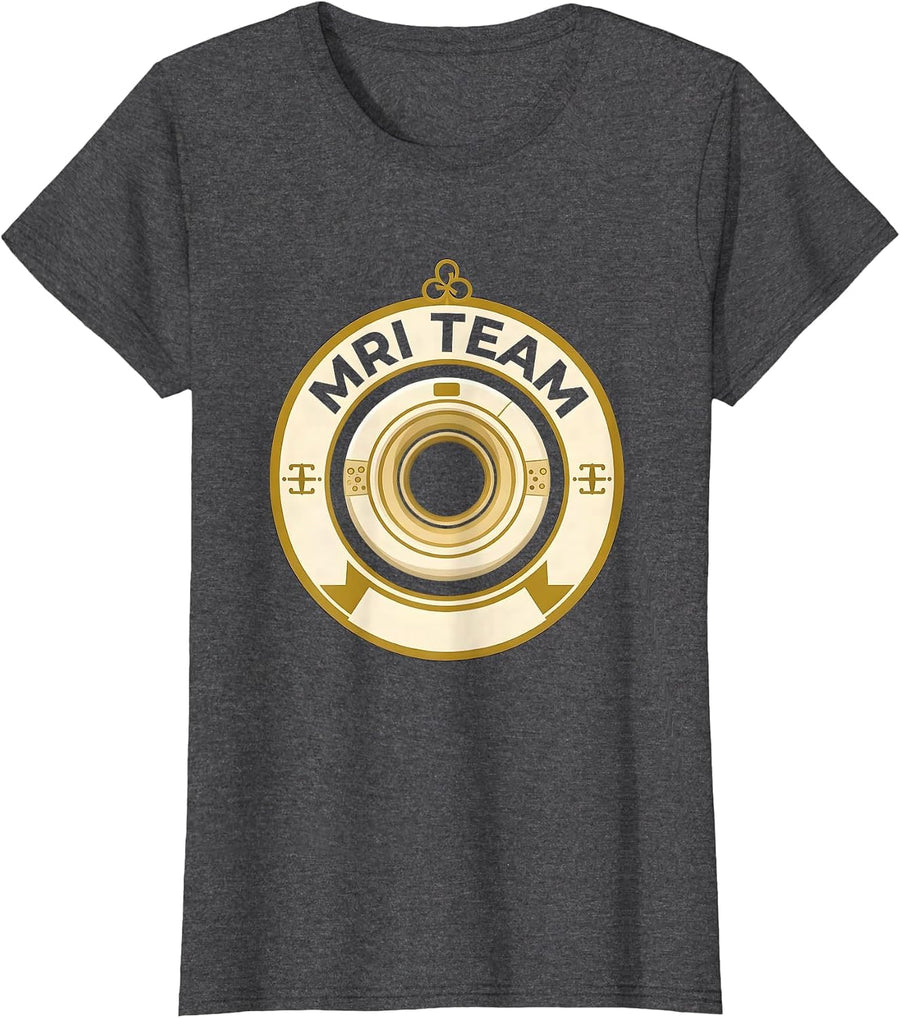 Women's MRI Team Radiology Tech Rad Tech X-Ray Healthcare Worker T-Shirt - Dark Heather Grey