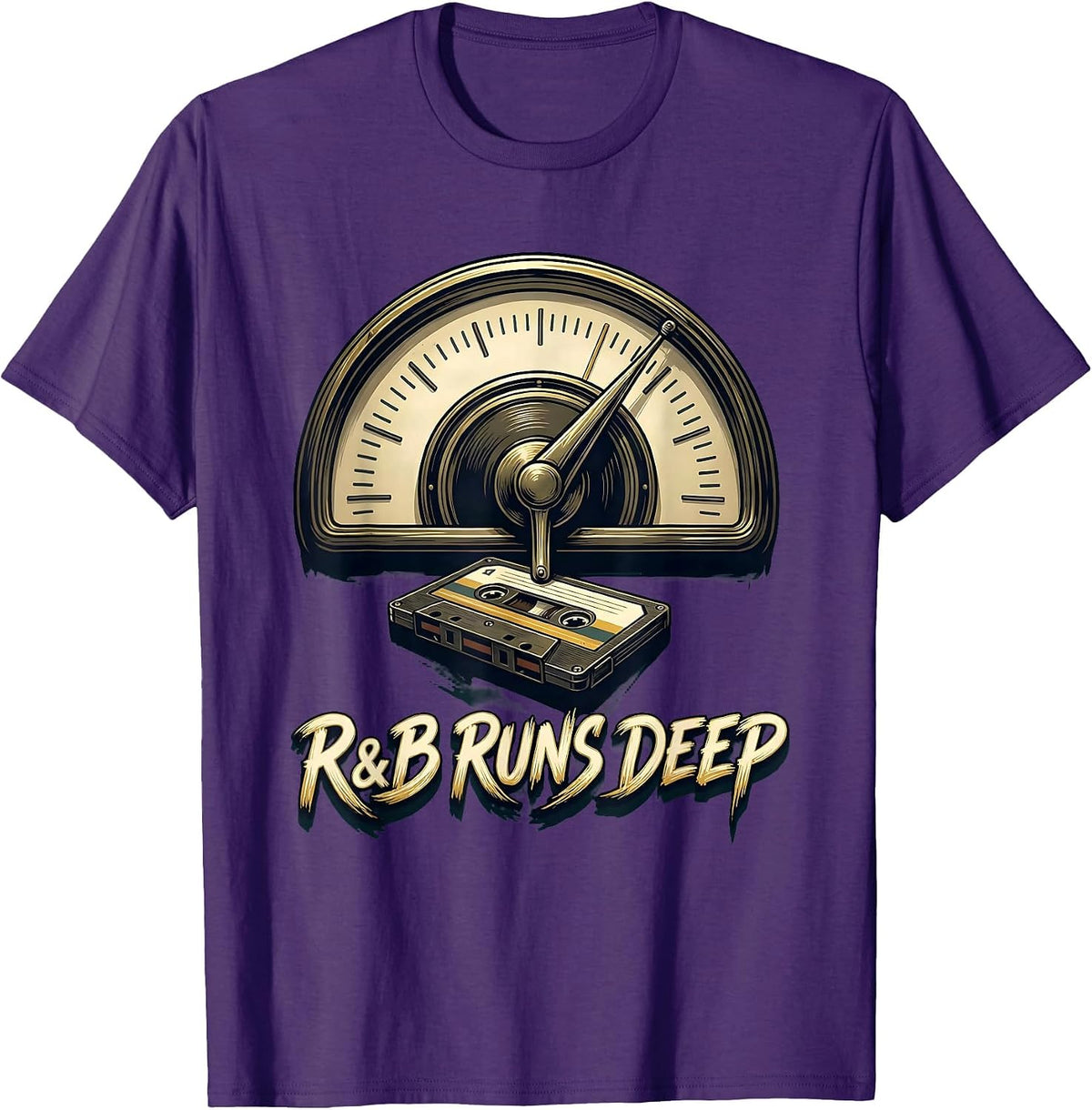 R&B Runs Deep Retro Nostalgic 90s Old-School R&B Music Fan T-Shirt - Purple