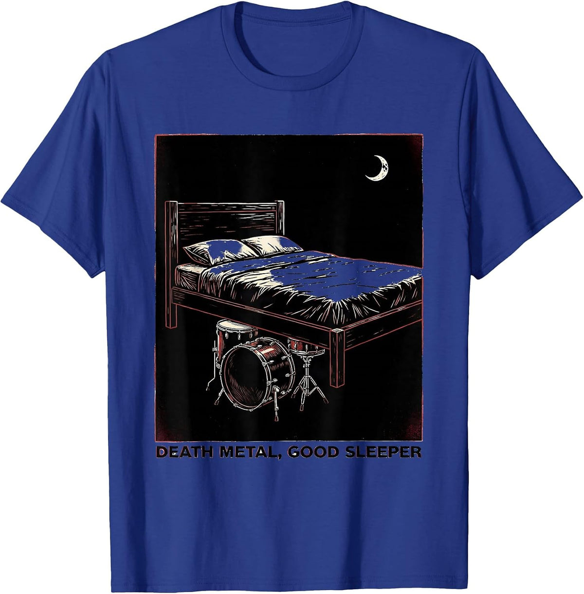 Men's Death Metal Good Sleeper Funny Metalhead Irony T-Shirt - Royal Blue