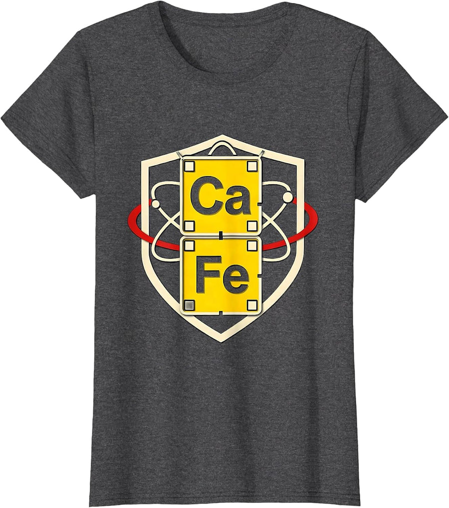 Women's CaFe Stencil Graphic Funny Chemistry Teacher Science Humor T-Shirt - Dark Heather Grey