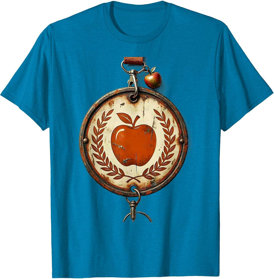 Paraprofessional Teacher Badge Lanyard Apple Charm T-Shirt - Sapphire Blue