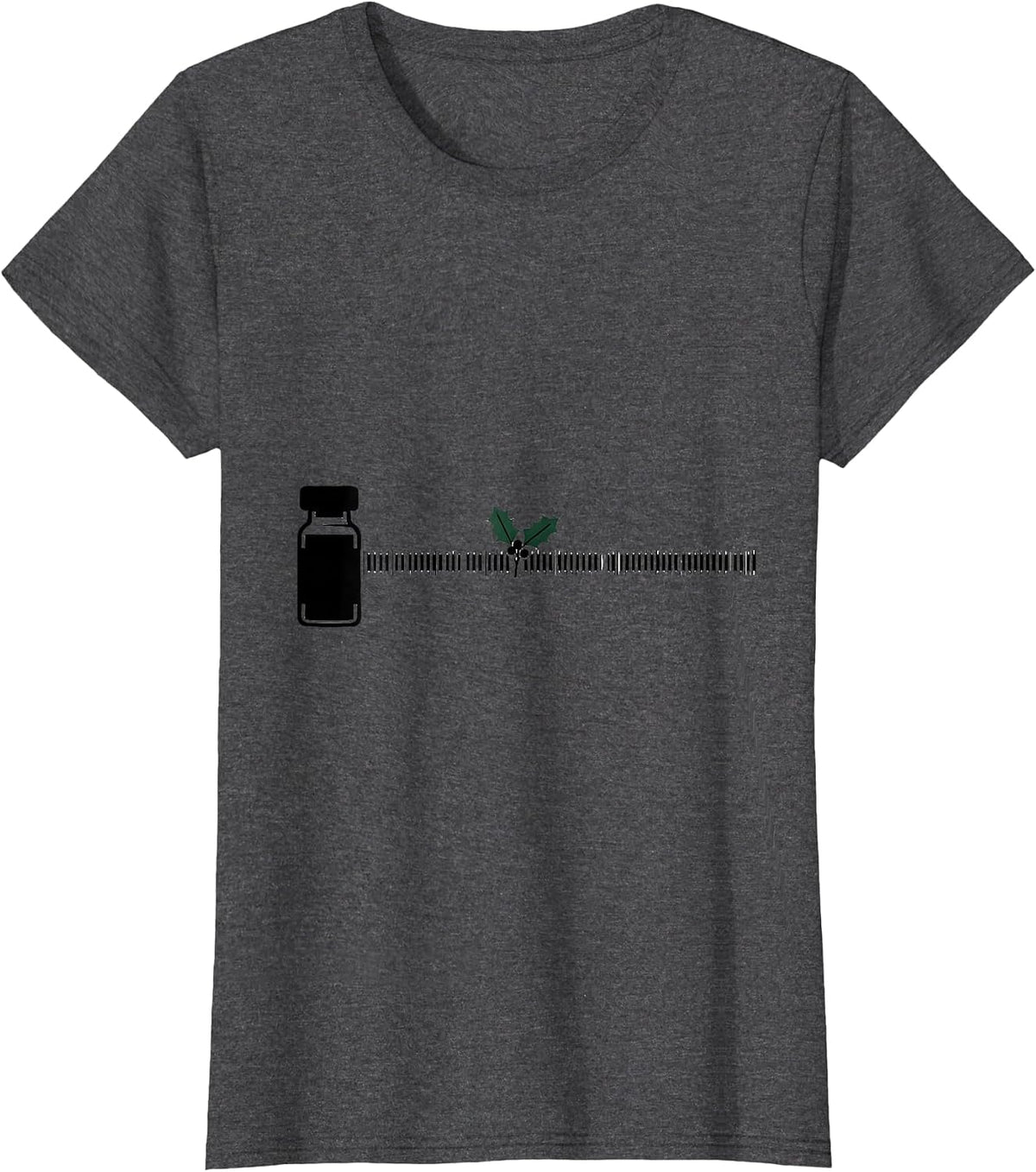 Women's Prescription Vial Tally Tick Funny Pharmacy Tech Christmas T-Shirt - Dark Heather Grey