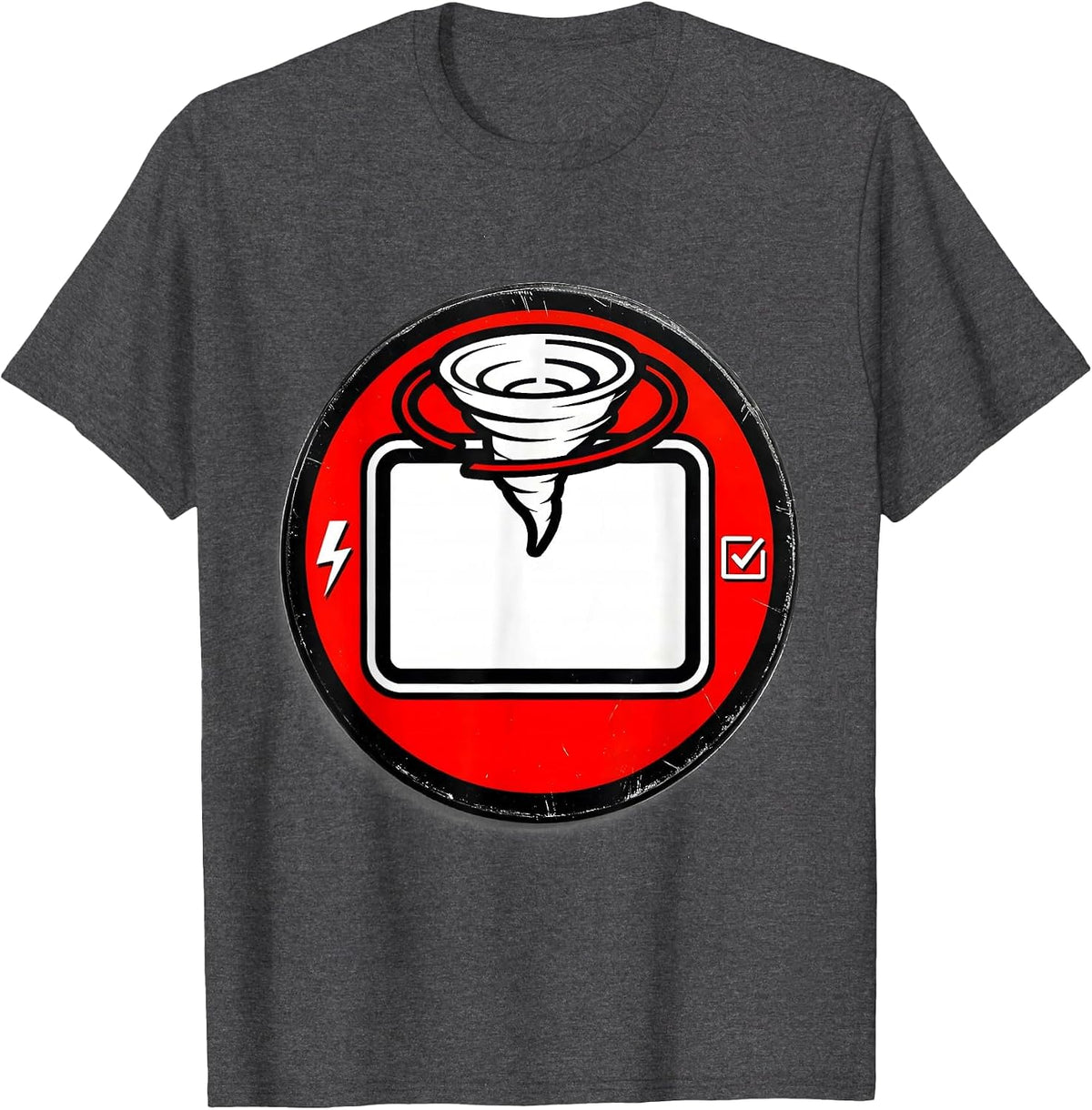 Sealed Tornado Badge Storm Chaser Meteorology Humor T-Shirt - Dark Heather Grey