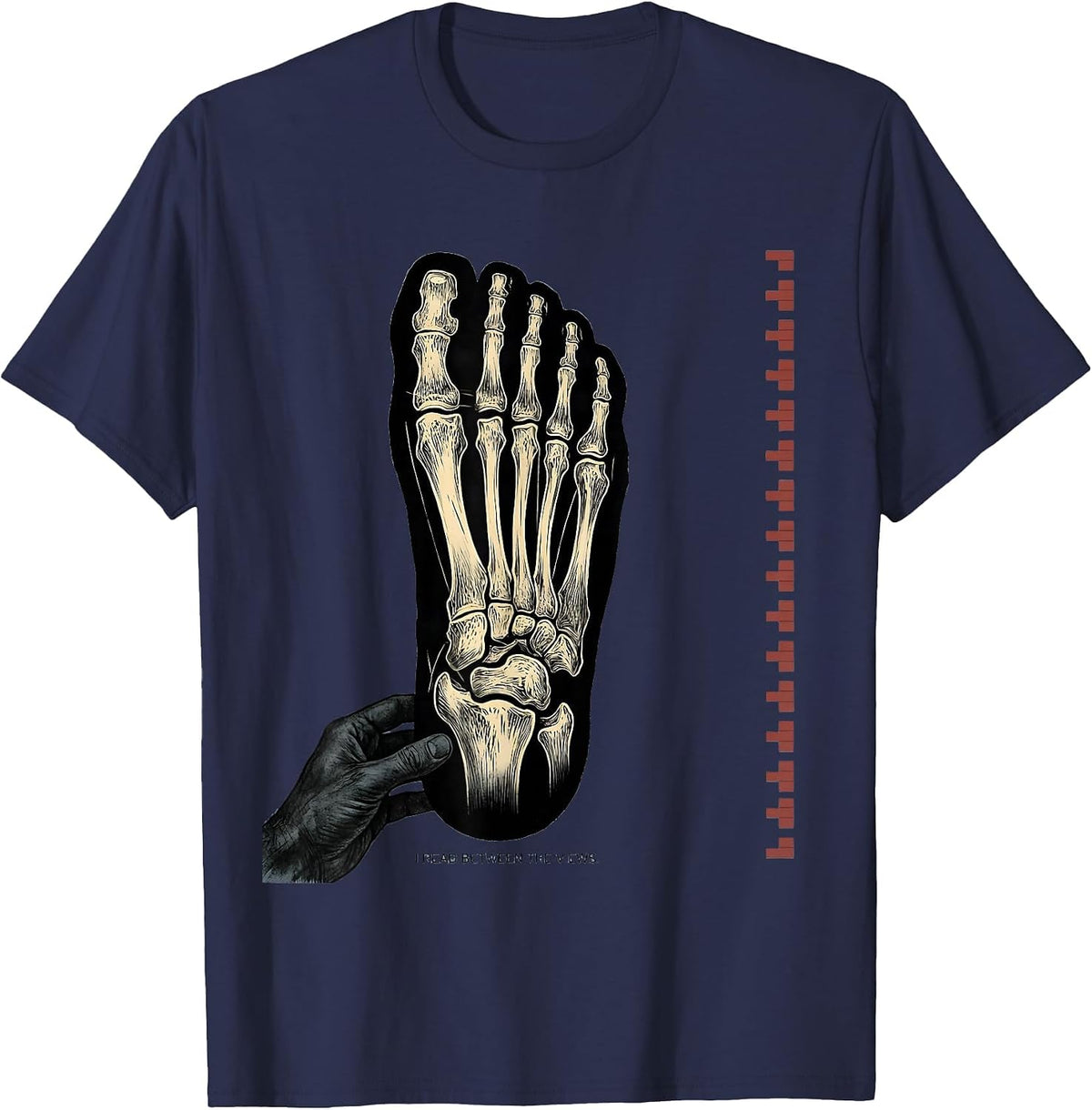 I Read Between The Views Funny Radiology Tech Humor T-Shirt - Navy Blue