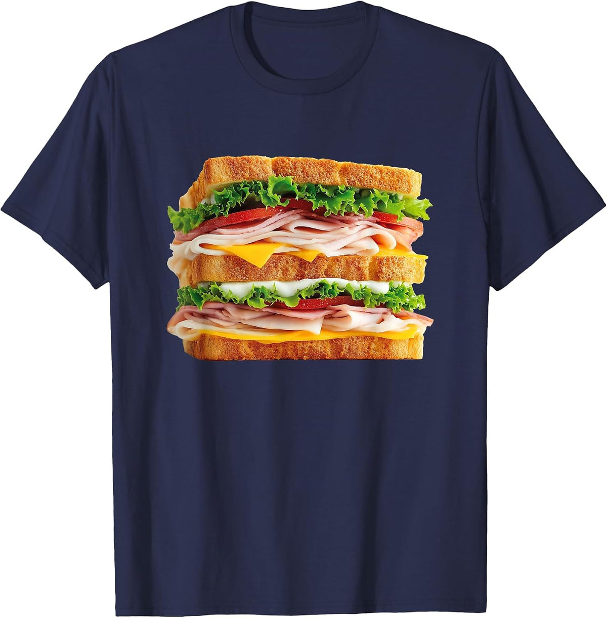 Sandwich Funny Food Costume Halloween Bread Graphic T-Shirt - Navy Blue