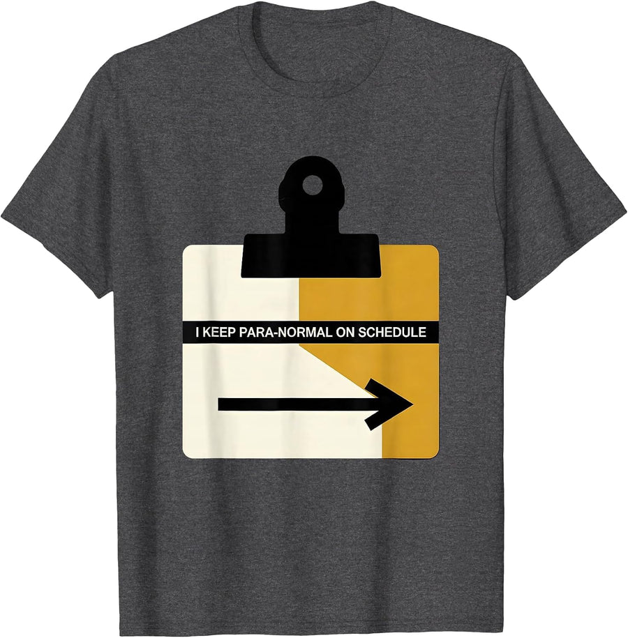 Men's I Keep Para-Normal On Schedule Funny Paraprofessional School T-Shirt - Dark Heather Grey