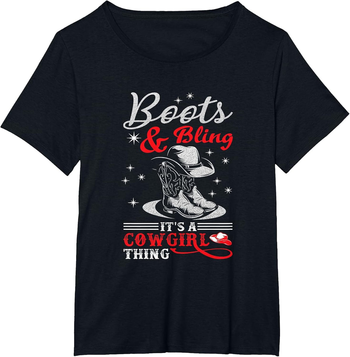 Boots & Bling It's a Cowgirl Thing Western T-Shirt - Black
