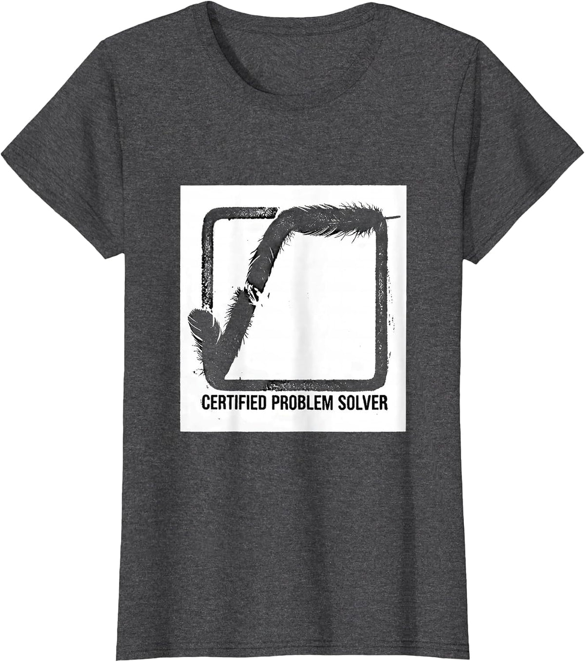Women's Certified Problem Solver Funny Math Teacher Math Nerd Humor T-Shirt - Dark Heather Grey
