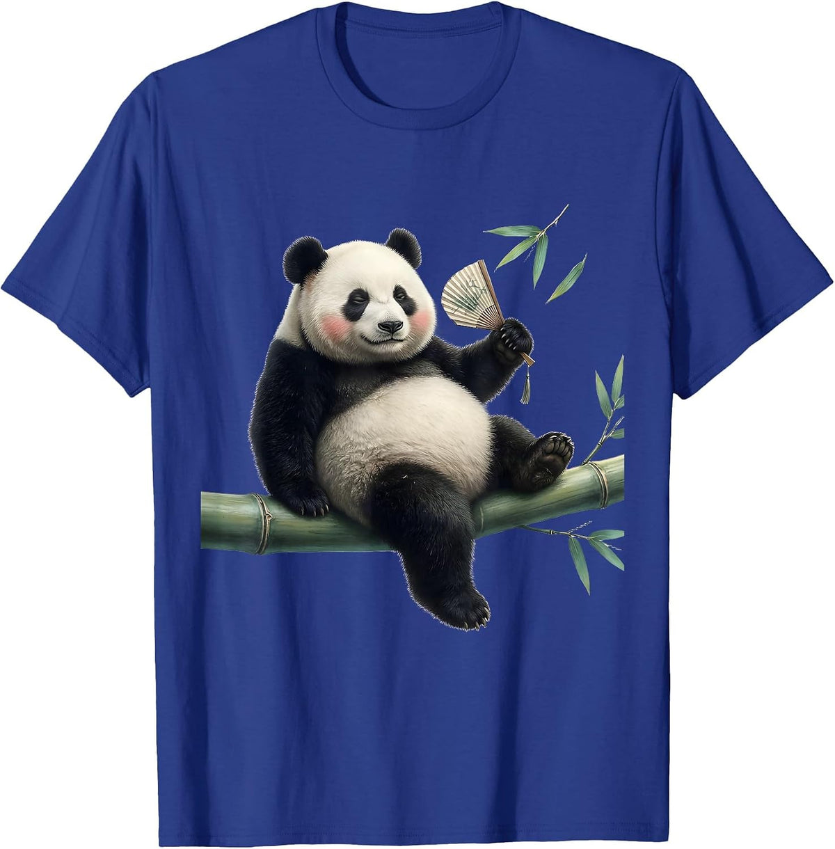 Panda Draped Over Bamboo Cute Kawaii Animal Lover Gift T-Shirt - Royal Blue