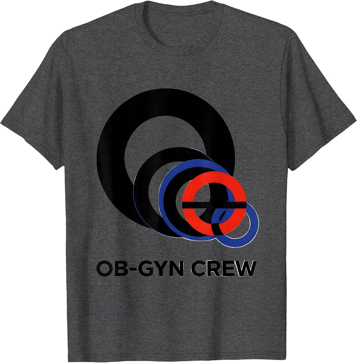Men's OB-GYN Crew Bauhaus Modernist OB GYN Squad Nurse Tech T-Shirt - Dark Heather Grey