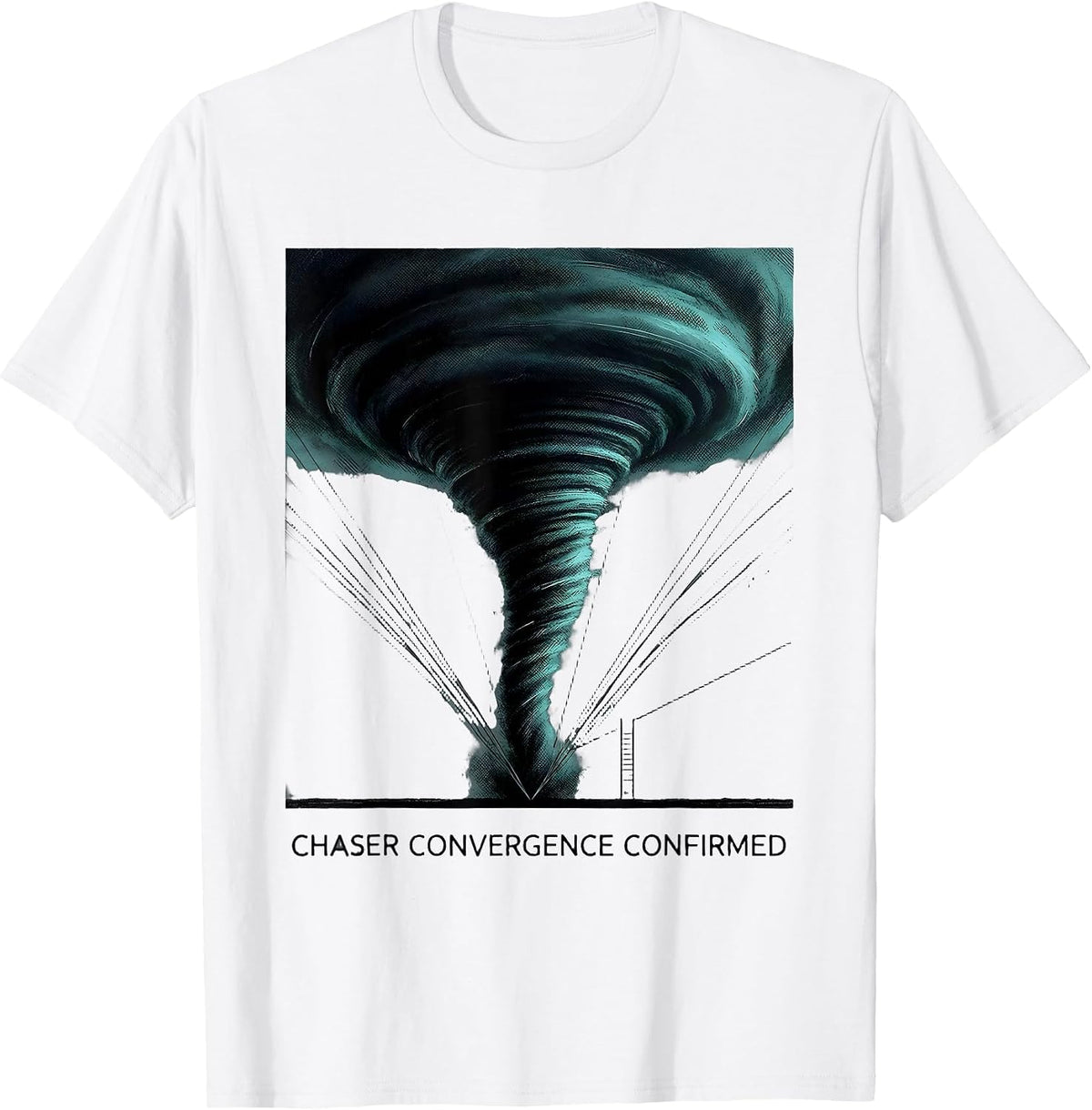 Men's Chaser Convergence Confirmed Tornado Storm Chaser Weather T-Shirt - White