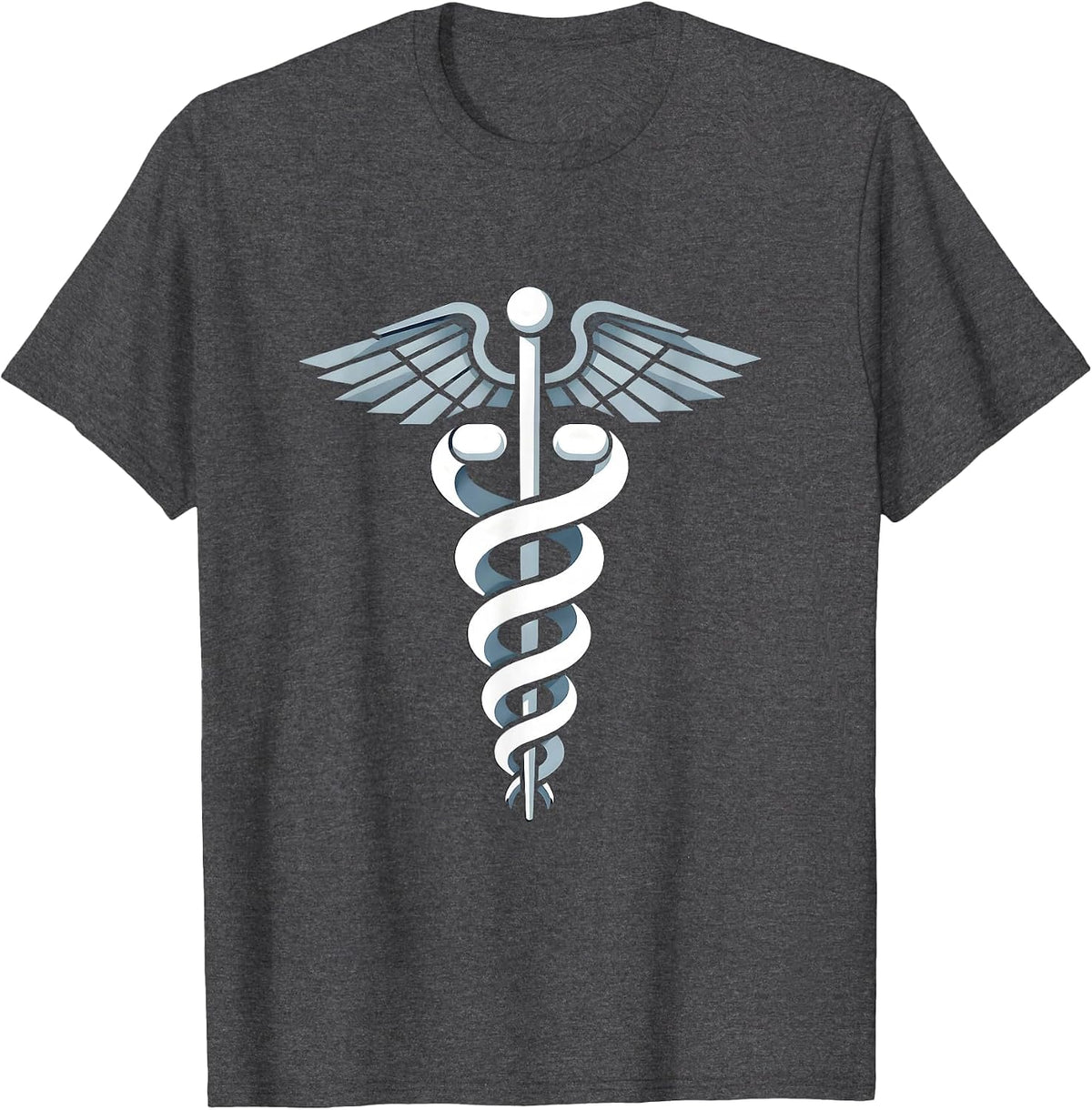 Men's Pharmacy Technician Caduceus Pill Capsule Design T-Shirt - Dark Heather Grey