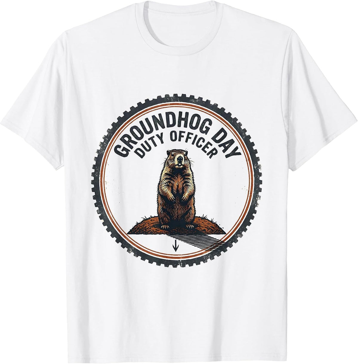 Men's Groundhog Day Duty Officer Vintage Funny Groundhog Day Gift T-Shirt - White