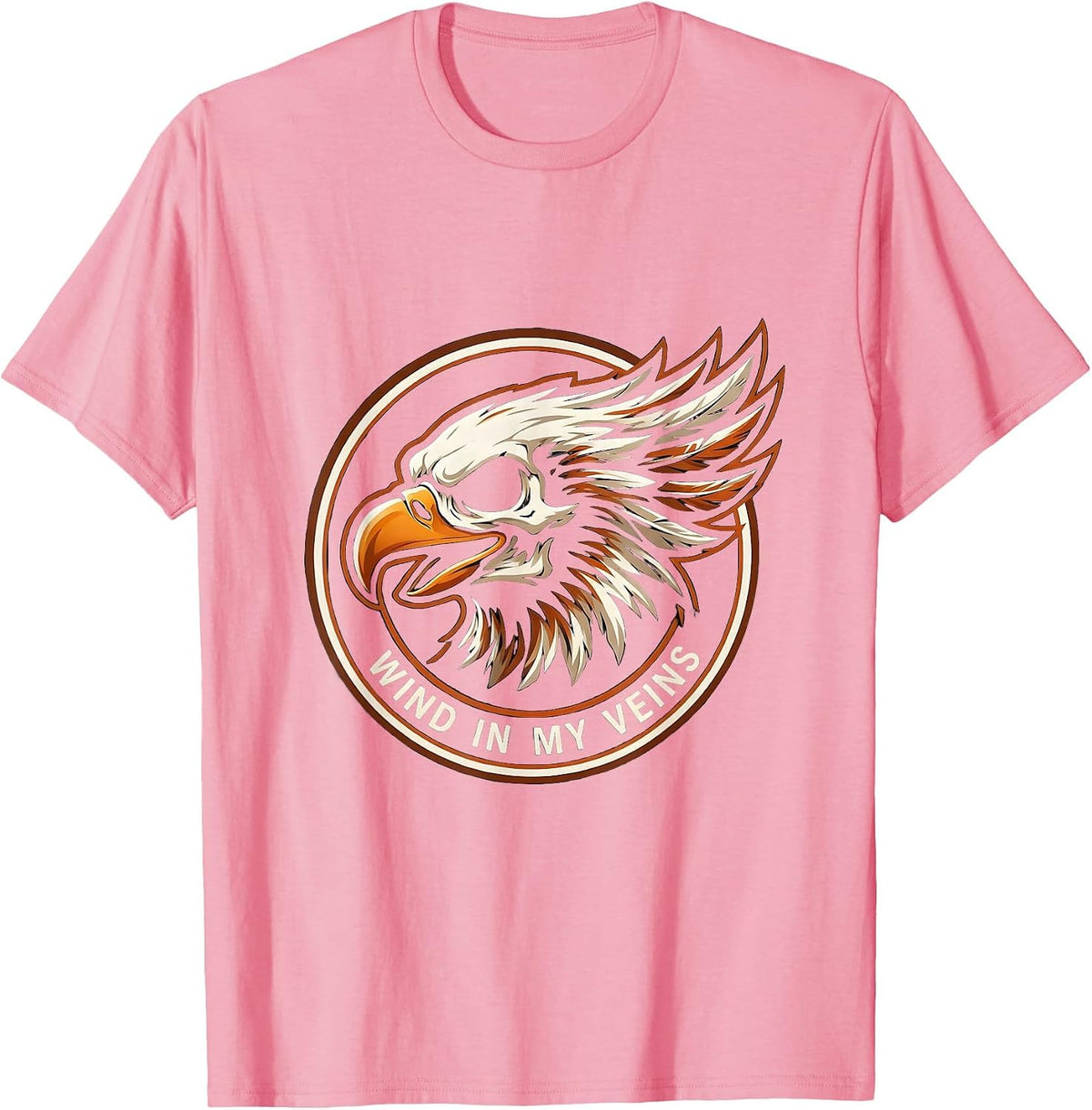 Men's Wind In My Veins Biker Graphic Design T-Shirt - Pink