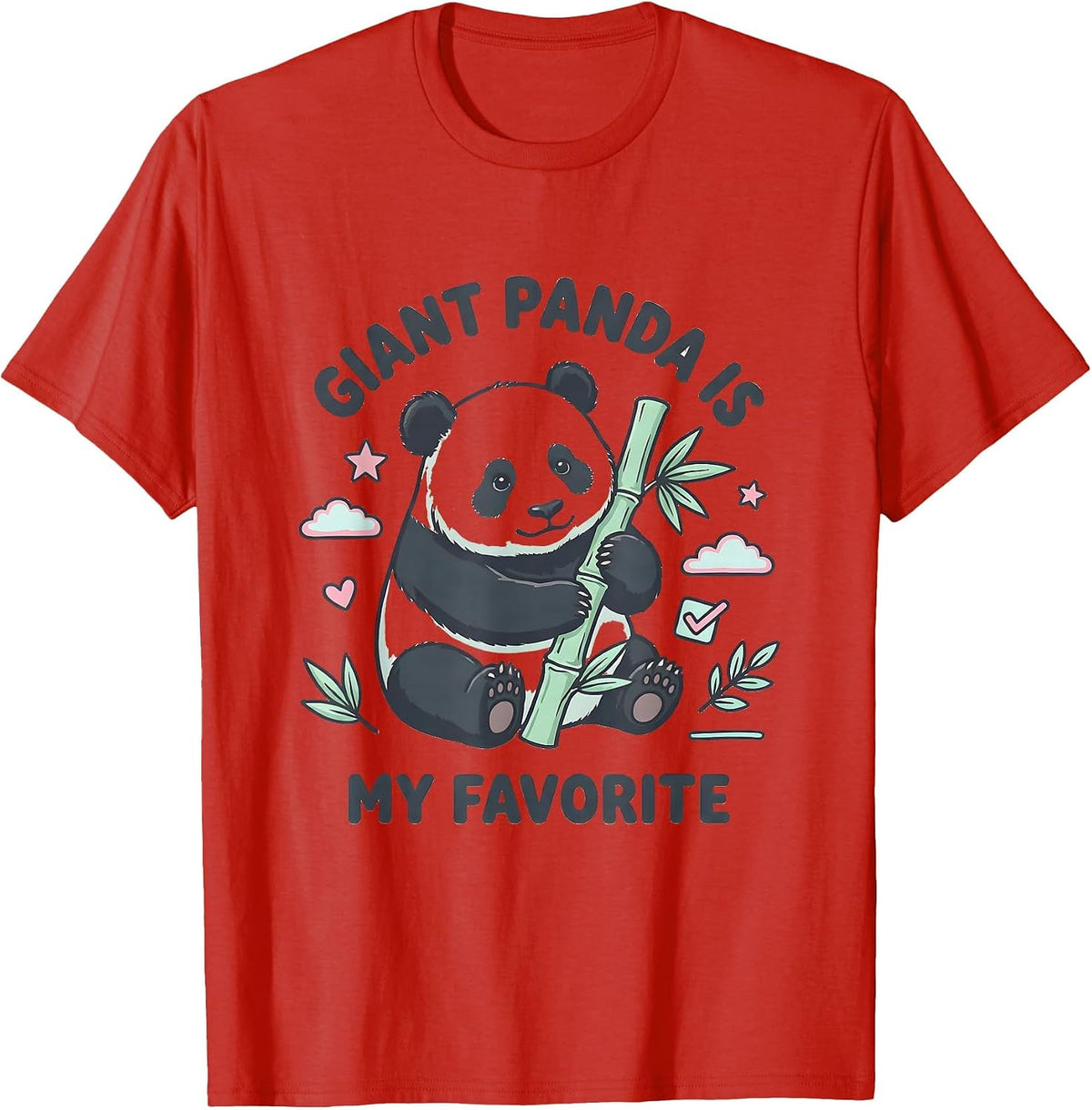 Men's Giant Panda Is My Favorite Cute Kawaii Panda Lover Gift T-Shirt - Red