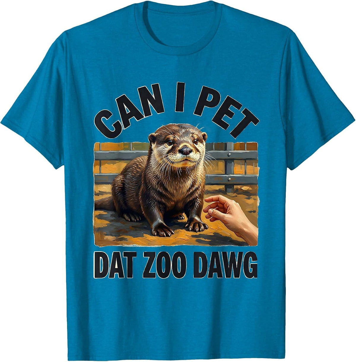 Can I Pet Dat Zoo Dawg Funny Bear Meme Animal Lover T-Shirt - Sapphire Blue