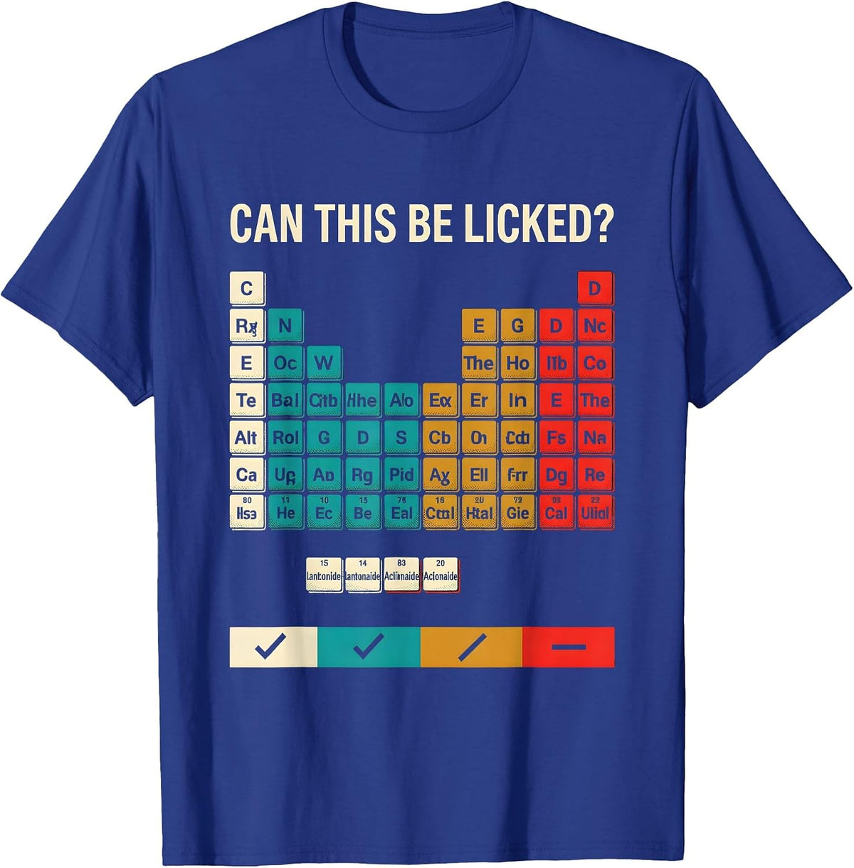 Men's Can This Be Licked Funny Periodic Table Science Teacher T-Shirt - Royal Blue