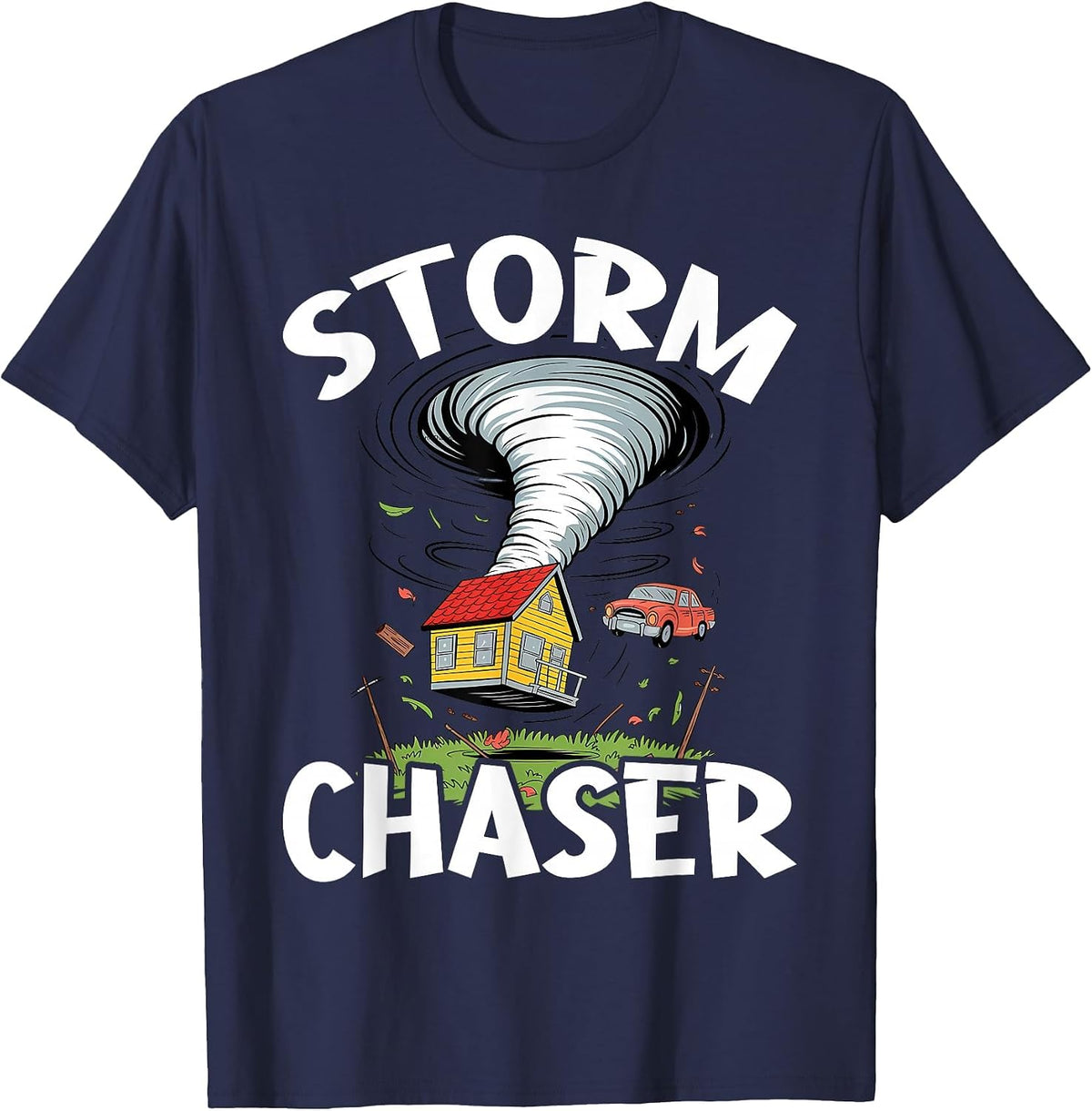 Storm Chaser Meteorologists Meteorology T-Shirt - Navy Blue