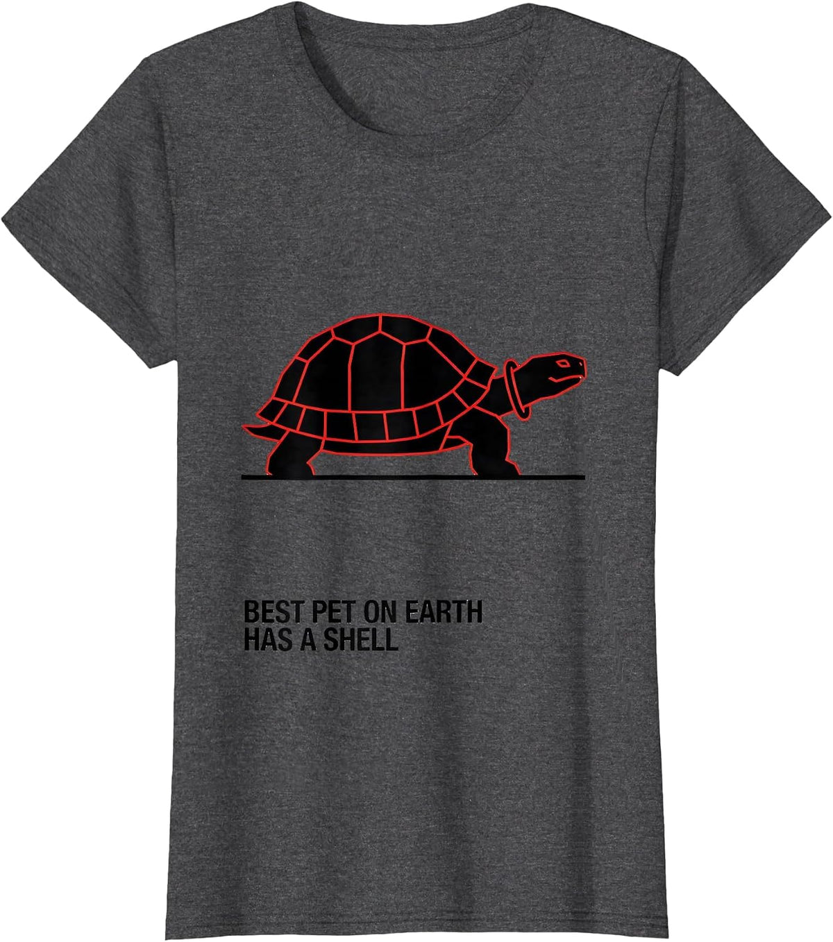 Women's Best Pet On Earth Has A Shell Funny Turtle Lover Reptile T-Shirt - Dark Heather Grey