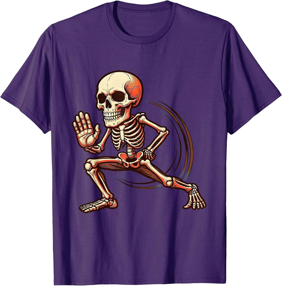 Men's Physical Therapy Lunge Motion Graphic Design T-Shirt - Purple
