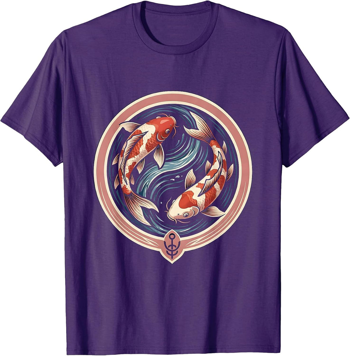 Men's Cancer Awareness Koi Fish Swimming Upstream T-Shirt - Purple