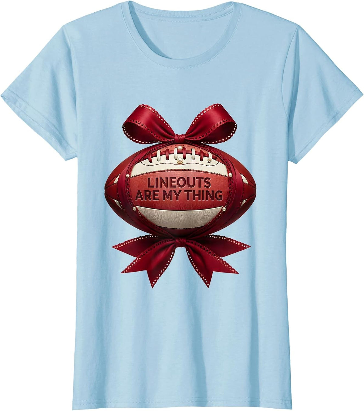 Lineouts Are My Thing Rugby Graphic Design T-Shirt - Baby Blue