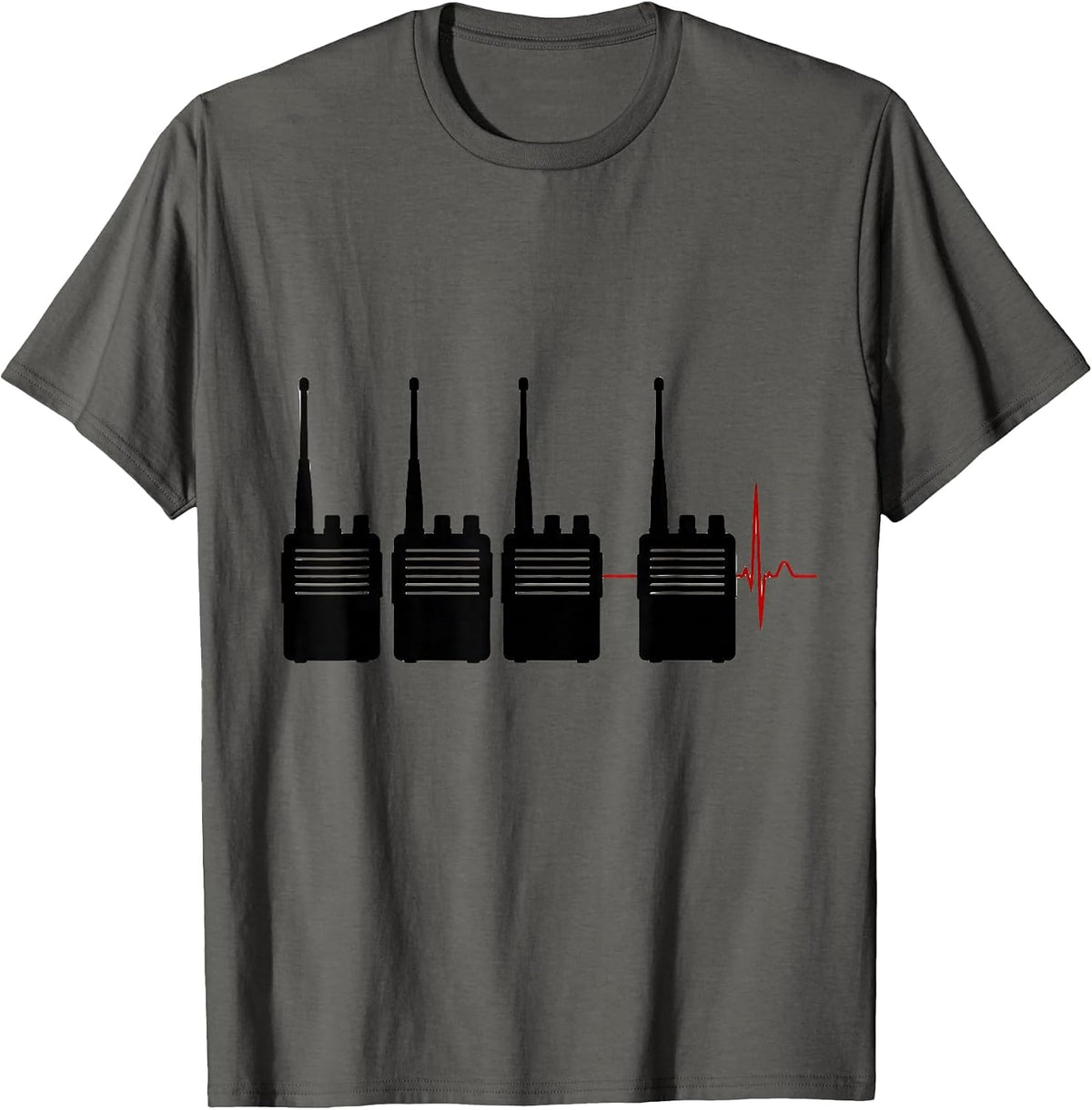 Men's Dispatch Radio Silhouettes Dark Humor EMT Paramedic Gift T-Shirt - Asphalt Grey