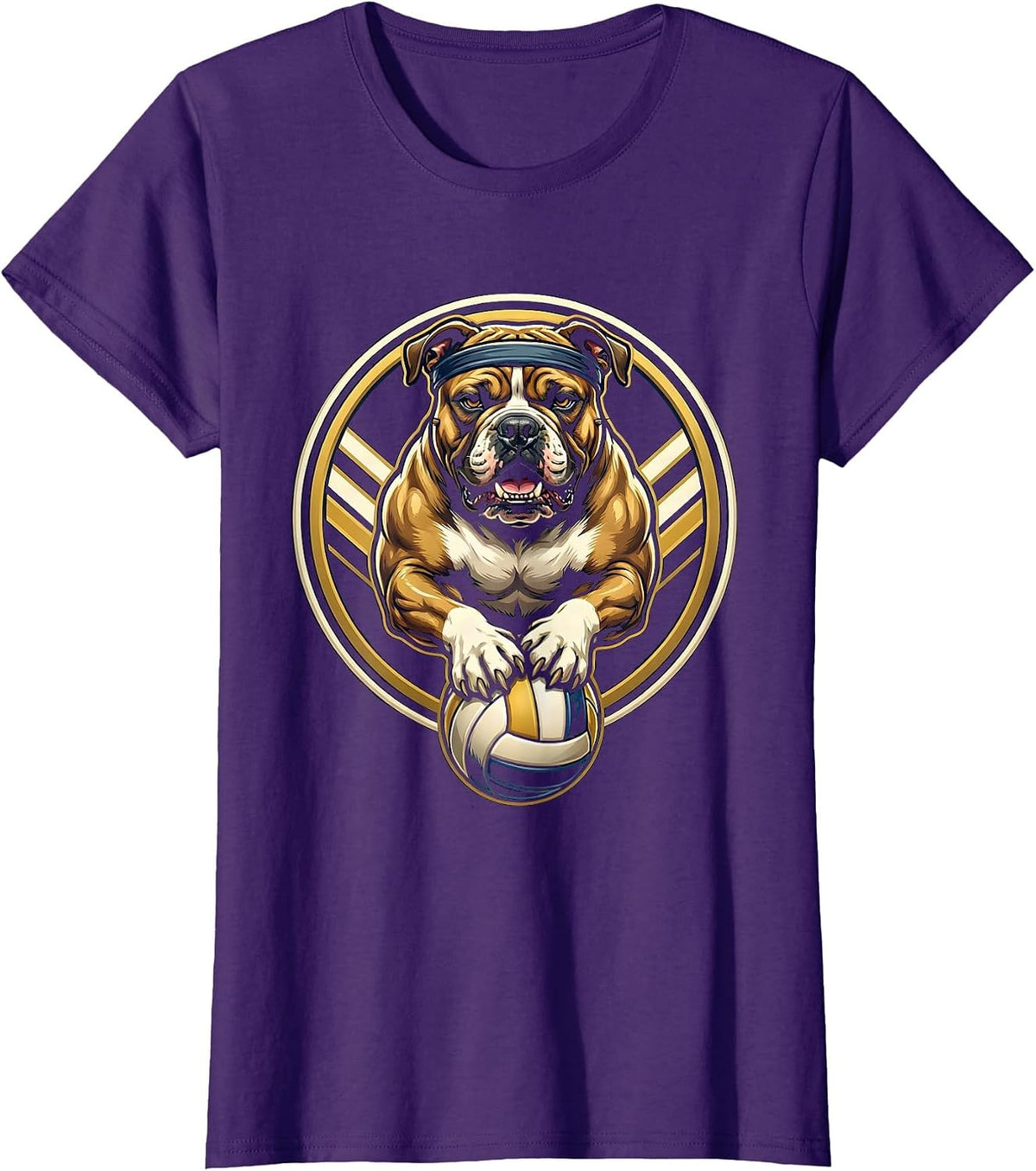 Women's Pit Bull Volleyball Serve Headband Graphic T-Shirt - Purple