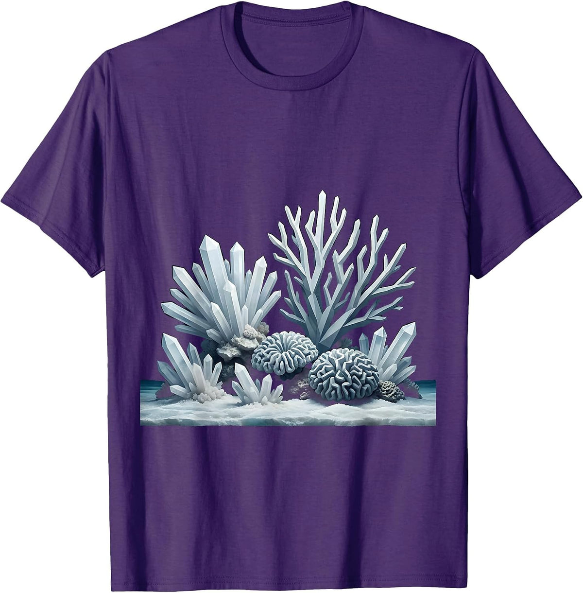 Salt Crystal Coral Reef Graphic Design T-Shirt - Purple