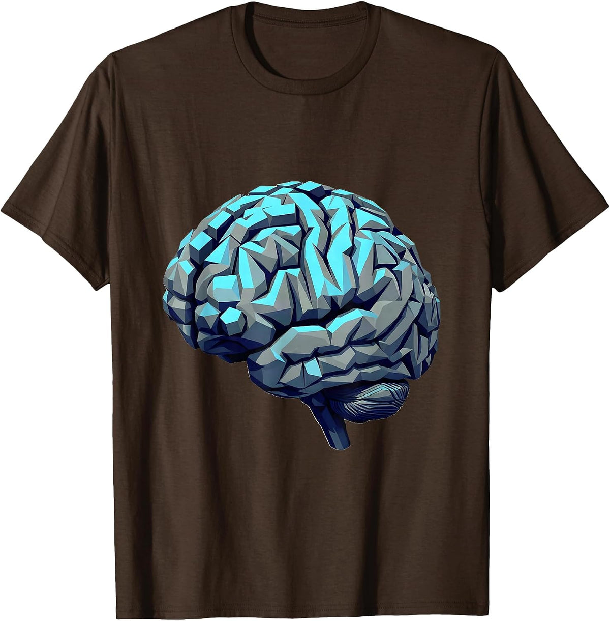 Math Teacher Brain Geometric Shapes Equations Design T-Shirt - Brown