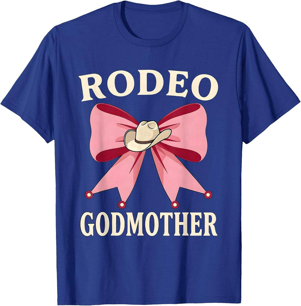 Rodeo Godmother Coquette Cowgirl Birthday Party Family T-Shirt - Royal Blue