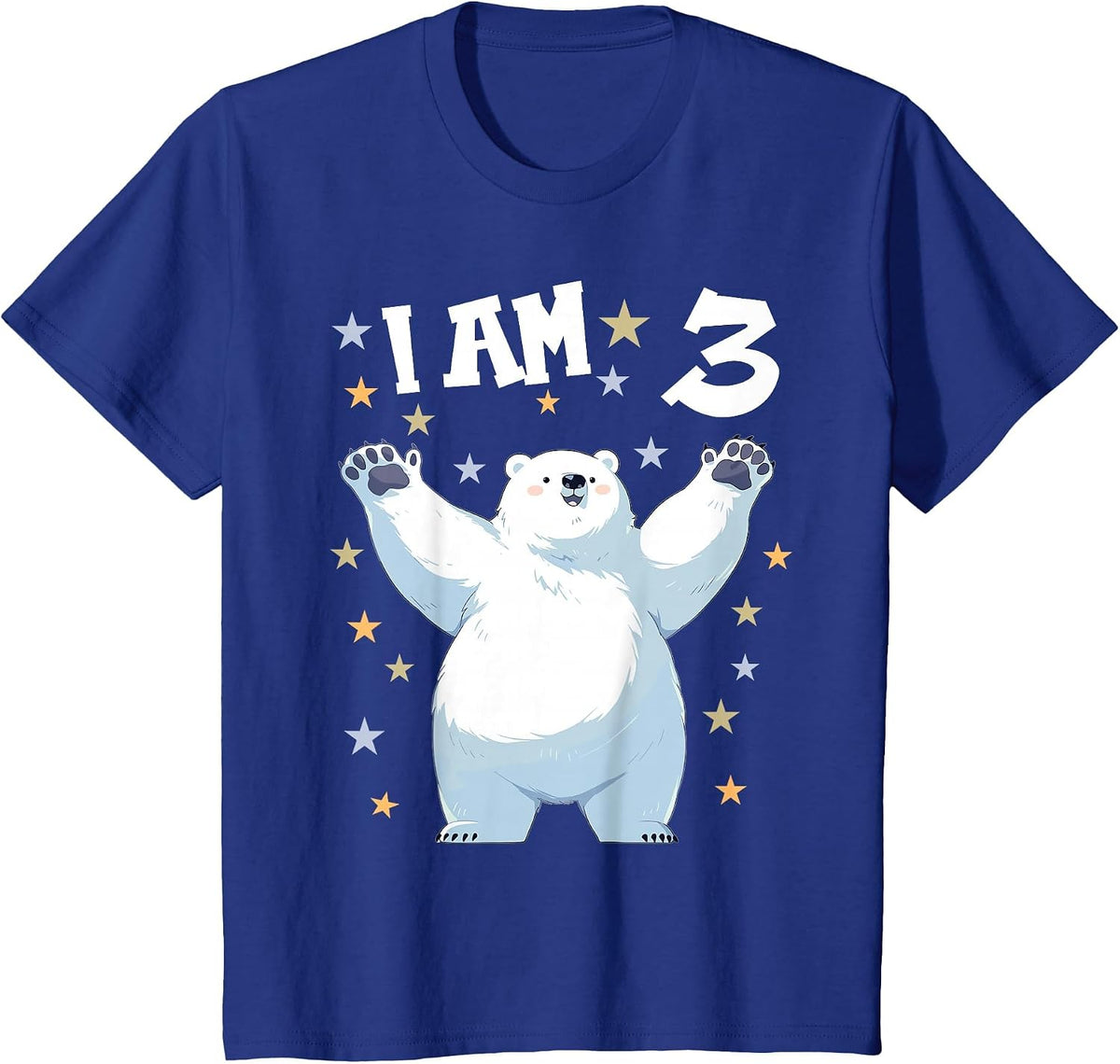 Kids 3 Years Old 3 Birthday Polar Bears Boy Girl Polar Bear T-Shirt - Royal Blue