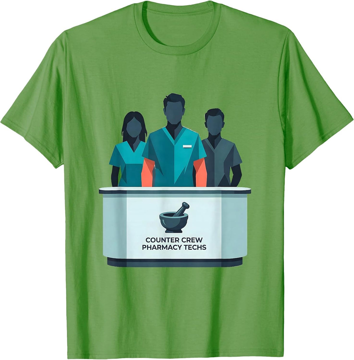 Men's Counter Crew Pharmacy Techs Funny Pharmacy Tech Crew Humor T-Shirt - Grass Green