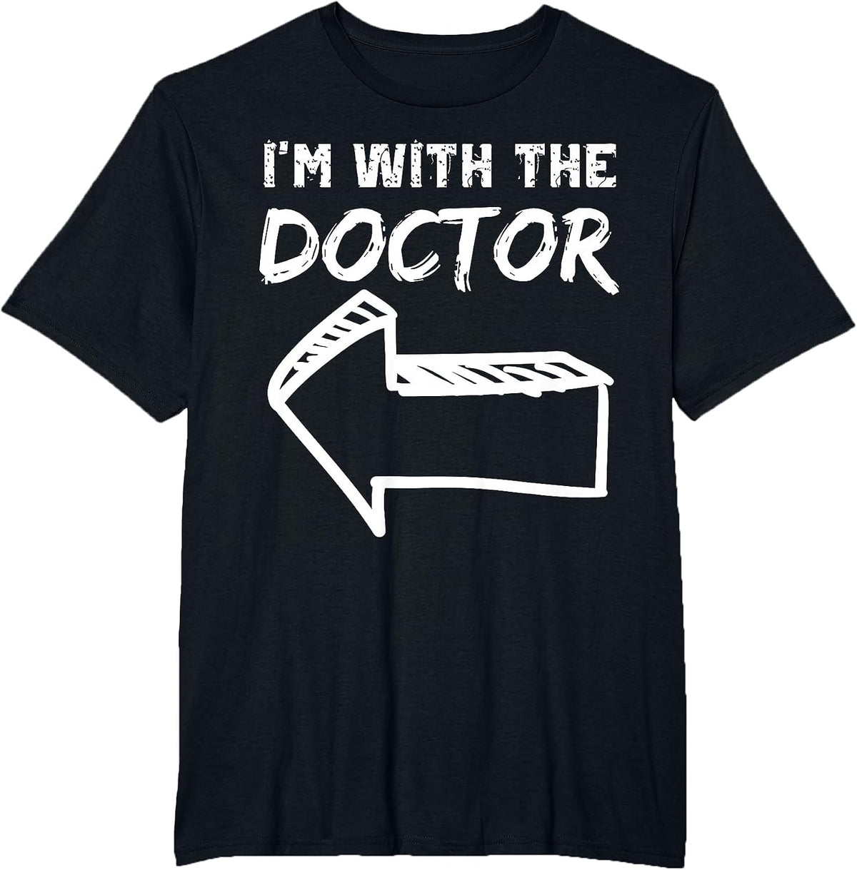 I'm with The Doctor Left Arrow Funny Halloween Costume Her T-Shirt - Black