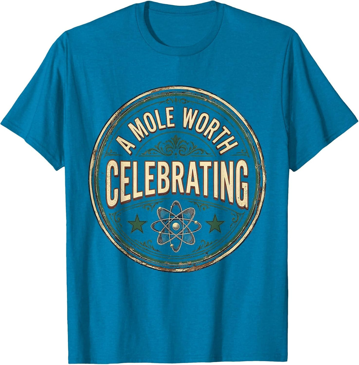 A Mole Worth Celebrating Vintage Science Teacher Chemistry T-Shirt - Sapphire Blue
