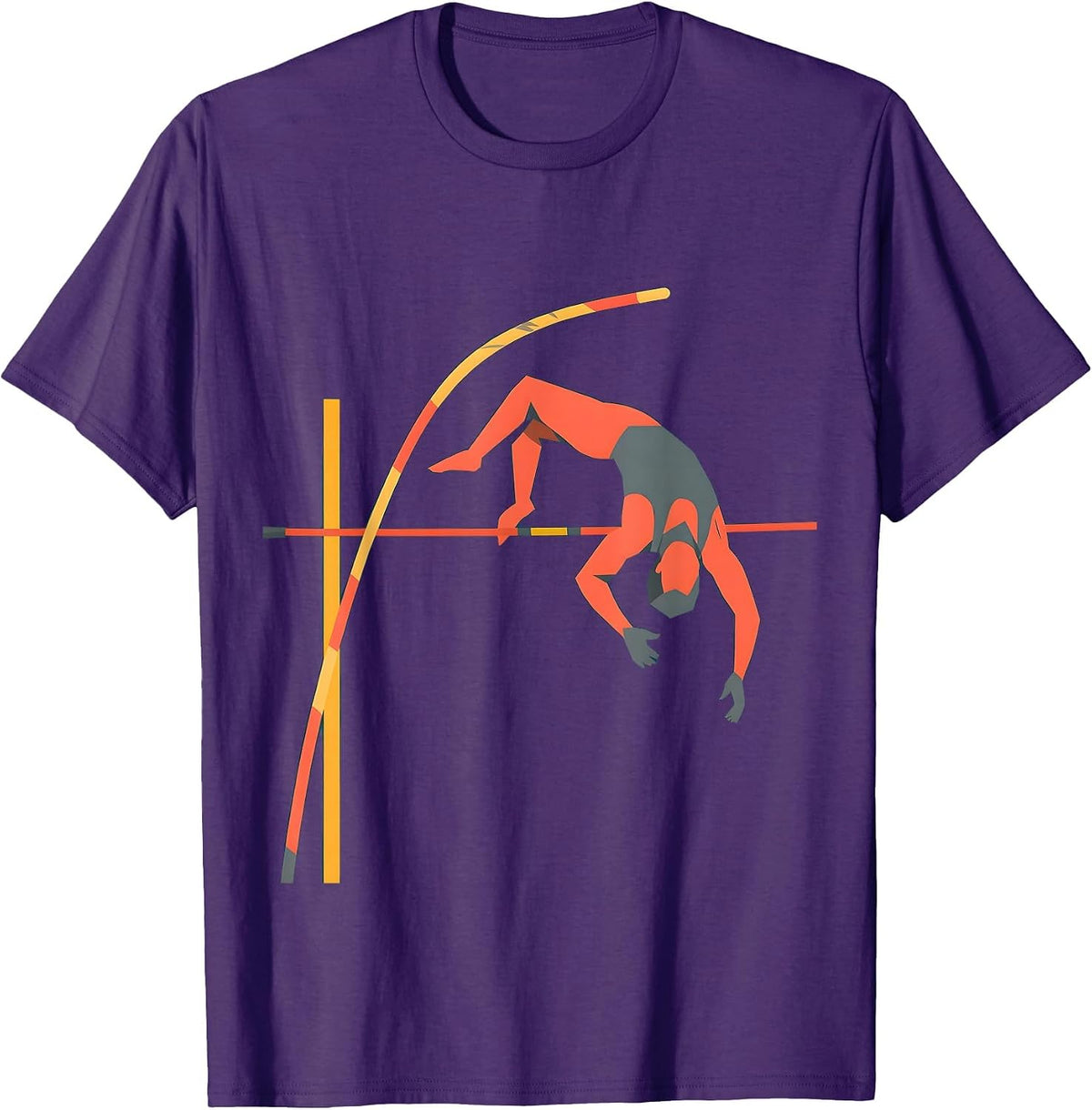 PE Teacher Pole Vault Athletic Graphic T-Shirt - Purple