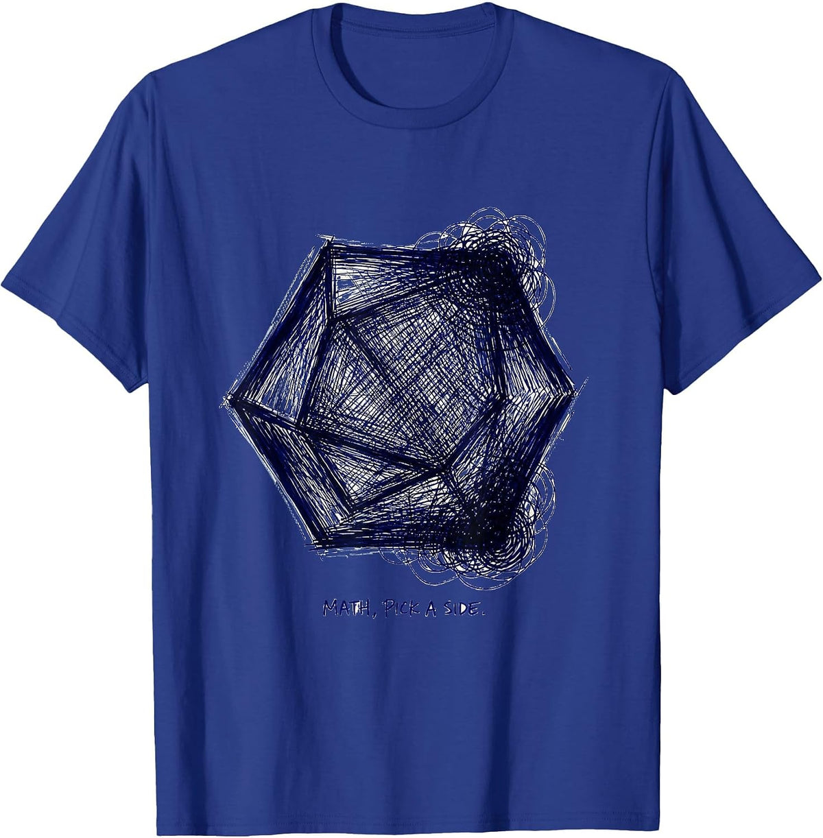 Men's Math Pick A Side Funny Math Teacher Nerd Pun Humor T-Shirt - Royal Blue